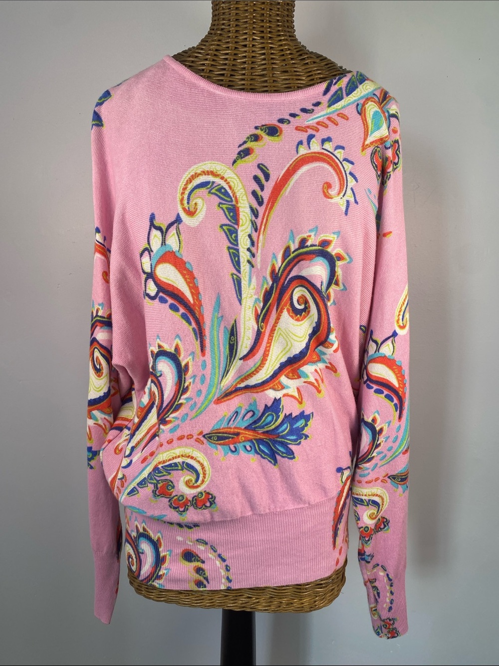 Joseph A Pink Paisley-Print Crewneck Sweater